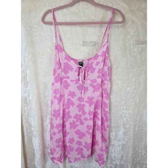 wild fable Other - Wild Fable Pink Floral Mini Dress XXL Adjustable Straps Pockets NWT